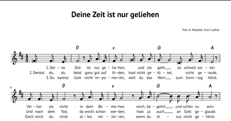 Deine Zeit ist nur geliehen (Lied) - Blog von Viktor Janke